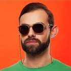 Шнурок для очков для чтения, металлический, золотистый, серебристый, шнурок для очков