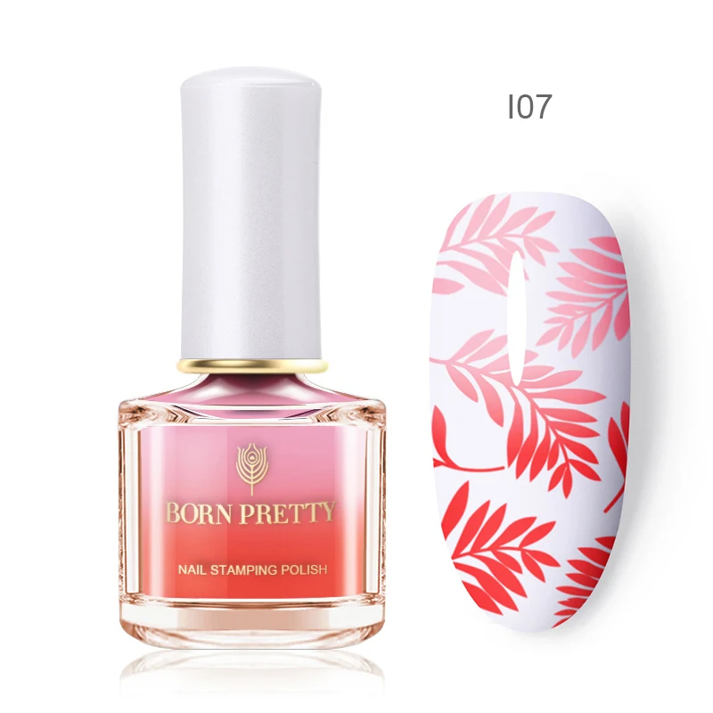 Pink Lotus BORN PRETTY термо-лак для штамповки 6 мл изменение цвета температуры дизайн ногтей Пластина Печать лак для ногтей штамп лак для ногтей - Цвет: Pink Lotus