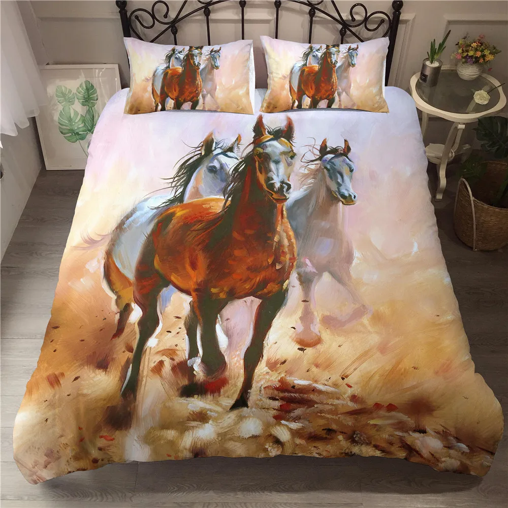 

Horse 3D Print Animal Bedding Set Home Textiles Cover Pillowcase Luxury King Full Twin Queen US/UK/AU Size