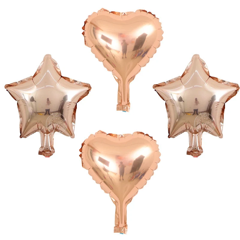 5pcs Rose Gold Balloon Bouquet Party Decorations Bachelorette Bridal Shower Baby Wedding Heart Star Balloons | Дом и сад