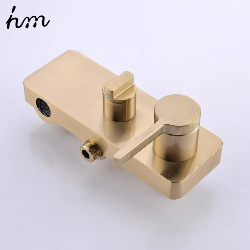 Матовая Золотая Душевая система hm набор из 10-дюймового смесителя для душа