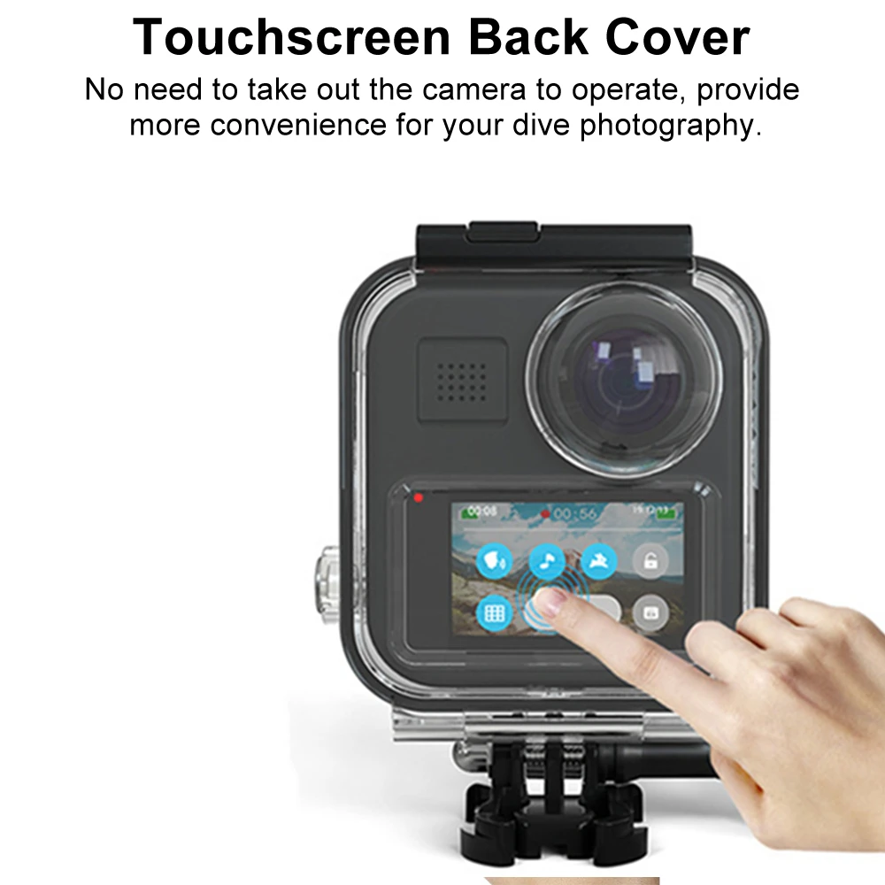 Waterproof Housing Case for Gopro Max Action Camera Diving Protective Shell 20M with Lens Cap Tempered Glass Accessories | Электроника