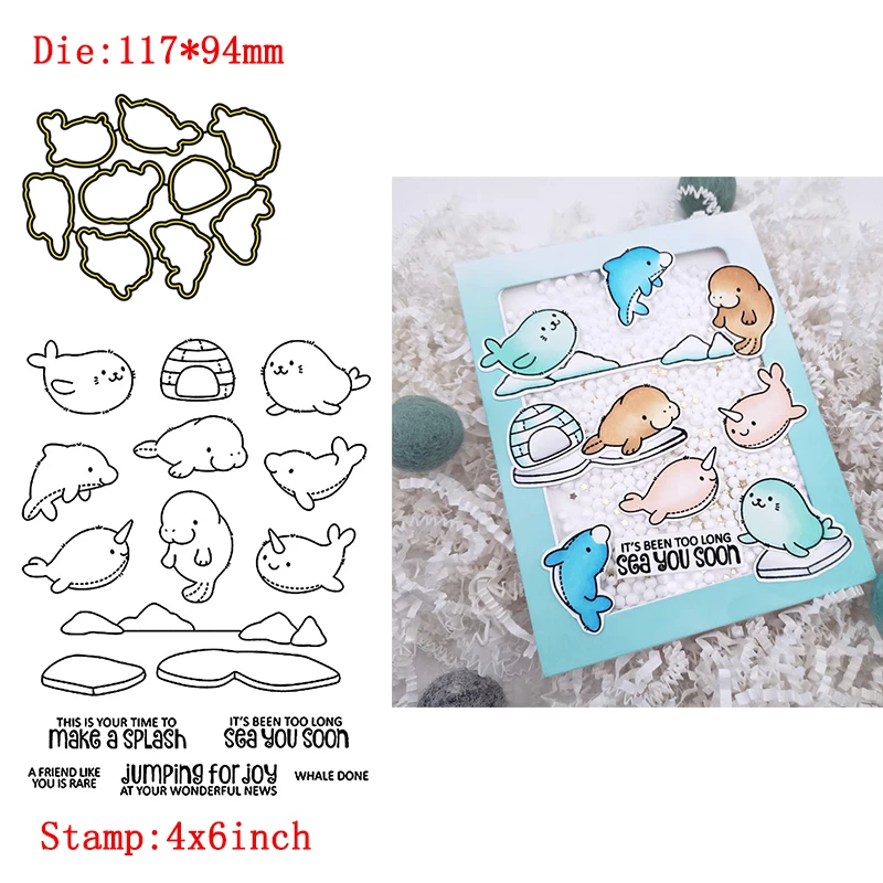 Новый дизайн прозрачные штампы с изображением животных пищевых растений режущие