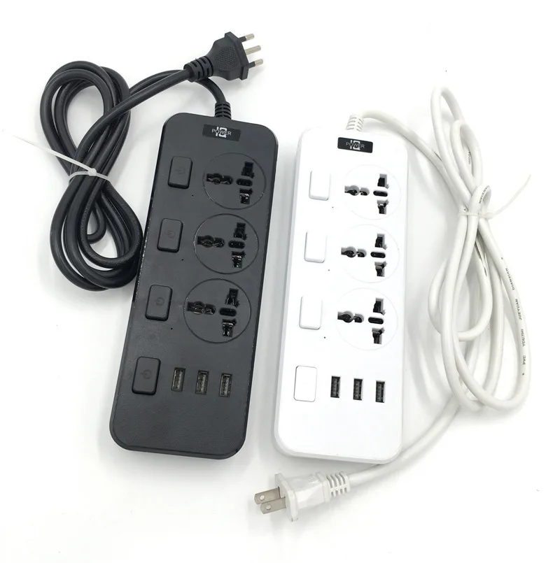 

Power Strip 2.1A Fast Charging 3 USB Extension Socket Plug Ports & 3 Outlets Socket Adapter US UK EU AU Power strip