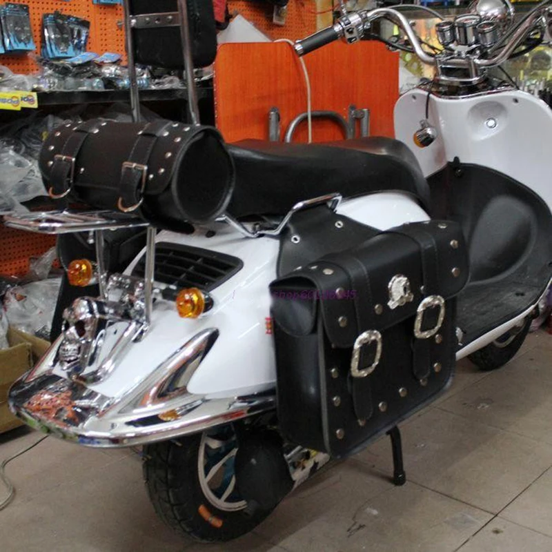 

3 Piece Bag/set Motorbike Saddle Bag Scooter Side Bag Luggage Pouch Fit for All Motorcycle Top Quality Black
