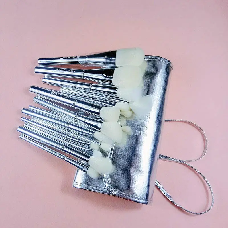 Silver 16 brushes Инструмент для макияжа Ky 16 шт Серебряная алюминиевая трубка мягкая кисть для теней для век, кисть для основы, набор шерстяных кистей для макияжа - Handle Color: Silver 16 brushes
