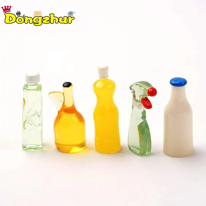 5 шт./компл. кукольный домик мини приправа бутылка 1/12 Миниатюрный Кукольный дом