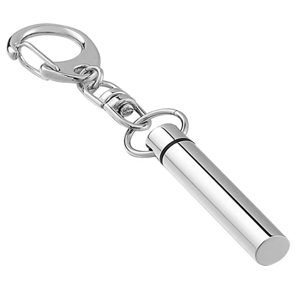 Брелок из нержавеющей стали с бесплатной гравировкой цилиндрическая капсула