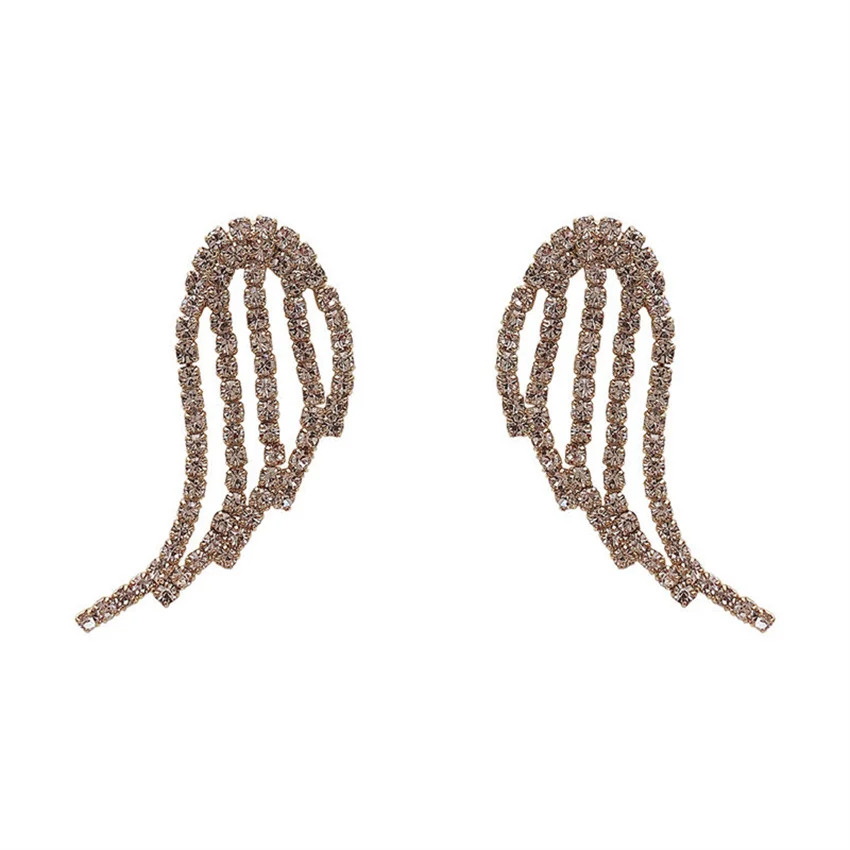 

Новинка 2022, серьги Стразы с крыльями ангела для девочек, женские модные свадебные серьги, ювелирные изделия, подарки