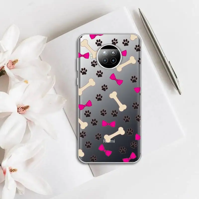 

Dog paw cute Phone Case Transparent for Xiaomi Redmi note 10 t 8 9 pro lite 11