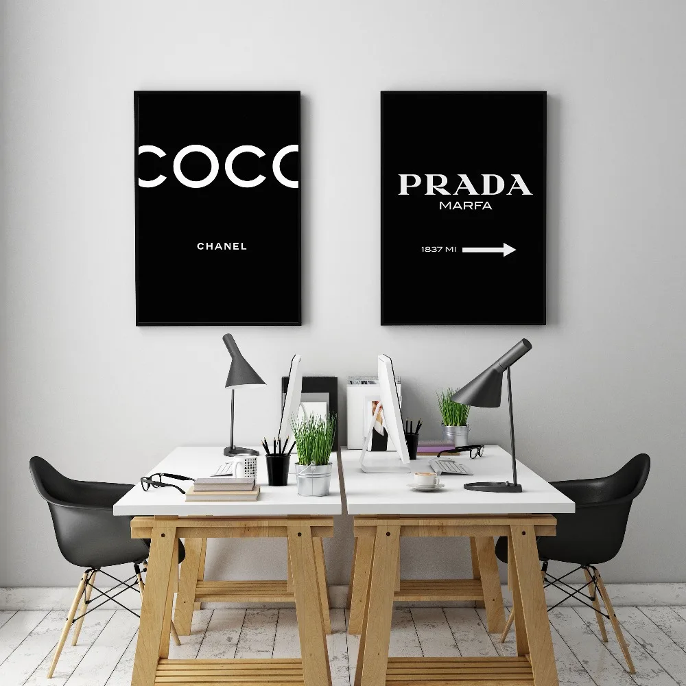 Современный минималистичный Черный и Белый Английский алфавит Холст Картина