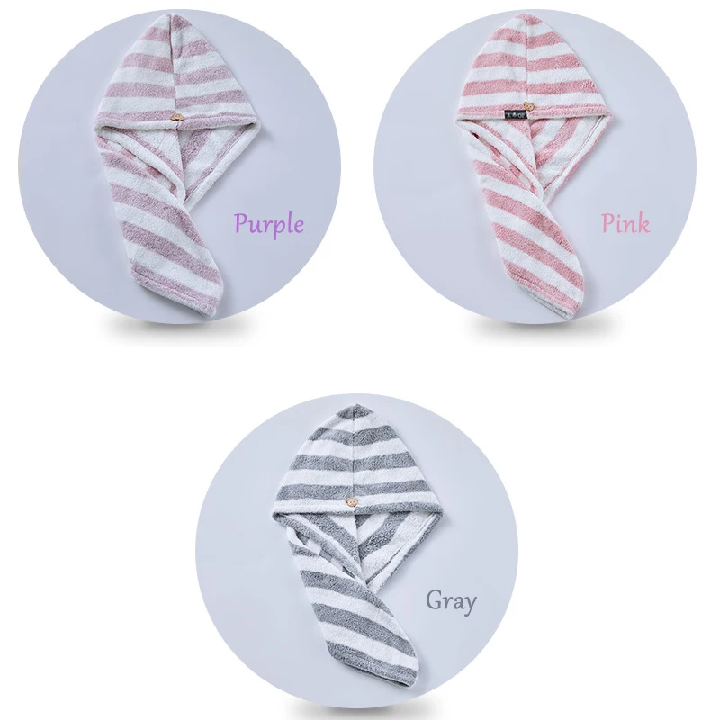 

Stripe Women Towels Bathroom Microfiber Towel Hair Towel Bath Towels For Adults toallas serviette de bain recznik handdoeken