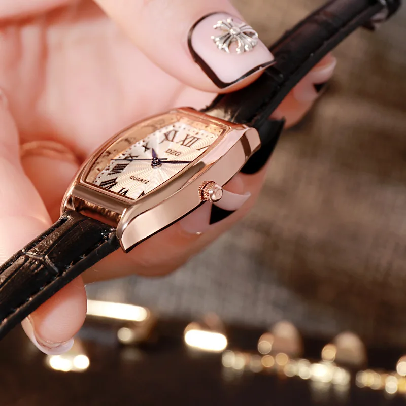 В стиле ретро женские часы Творческий Квадратный маленький циферблат Элегантные