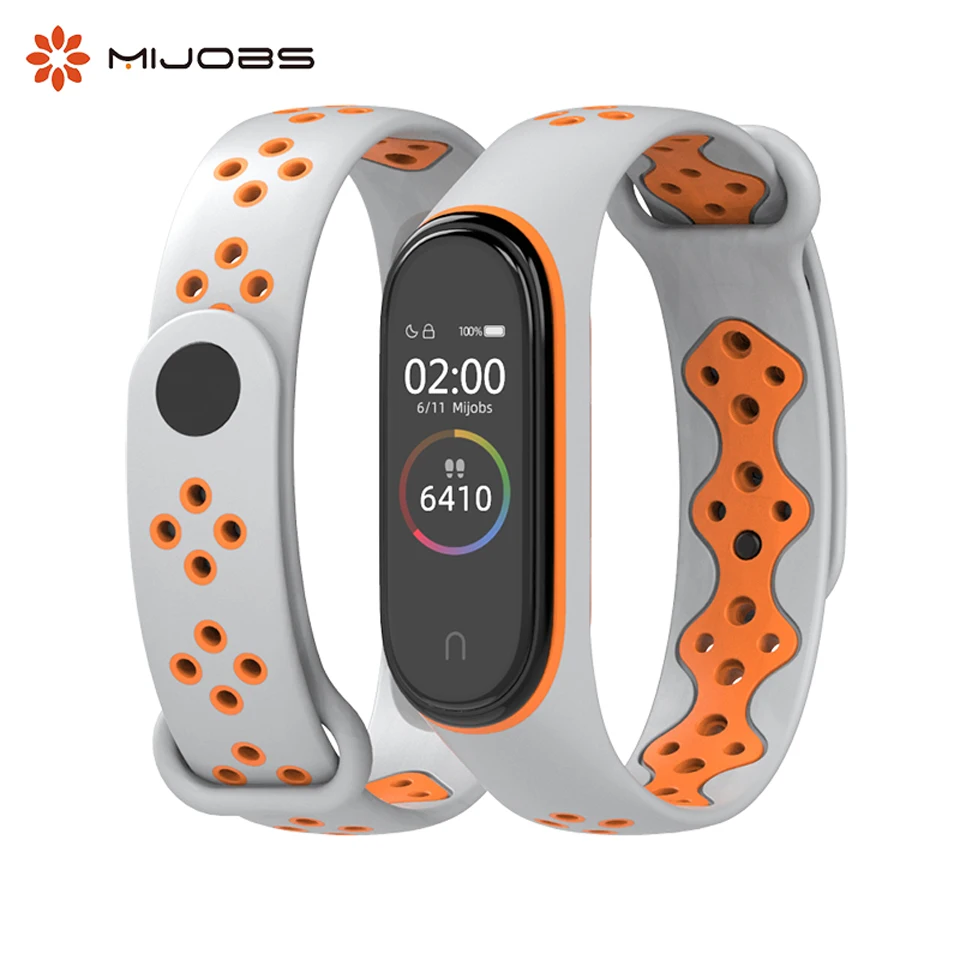 Силиконовый ремешок Mijobs Mi Band 4 аксессуары для Xiaomi 3 Смарт-часы Miband спортивный