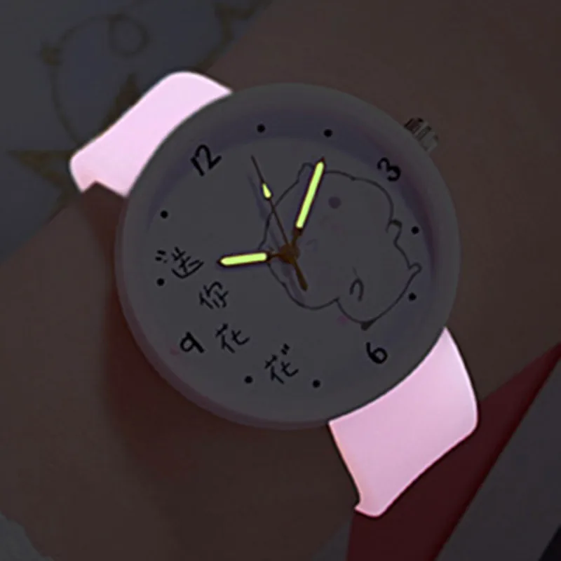 2020 новые светящиеся Детские часы с цветочным рисунком силиконовые ремешком для