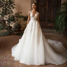 Платье Свадебное ТРАПЕЦИЕВИДНОЕ с аппликацией, в богемном стиле