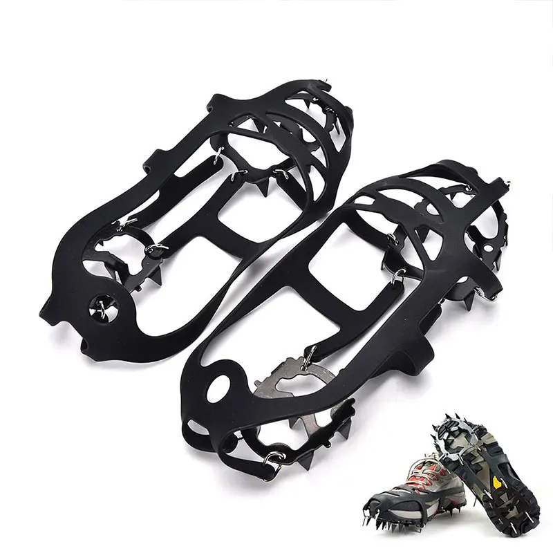 Crampons походные зимние спортивные товары для кемпинга нескользящая обувь покрытие ледяной антискользящий прочный 18 гвоздей Z Снежная усиленная сталь