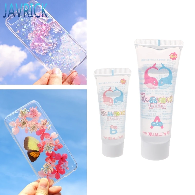 

1 Set Clear Resin Epoxy High Adhesive 3:1 AB Glue White For DIY Jewelry Making F3MD