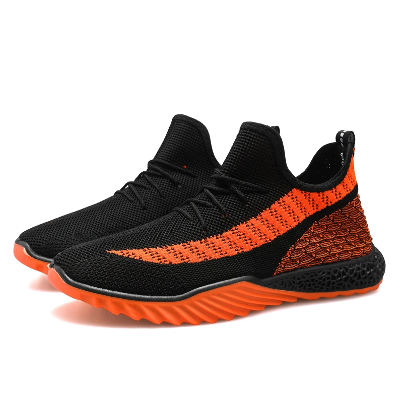 

Summer Trend Style Men's Casual Shoes 2019 New Fashion Breathable Mesh Light Personality Sneakers Flying Weaving Tenis Masculino