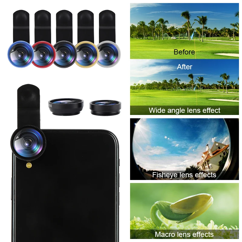 Universal Fish Eye 180 Degrees 0.67X Wide-angle Lens CellPhone Smartphone Fisheye Wide Angle Macro Camera Lenses For Lenovo | Мобильные