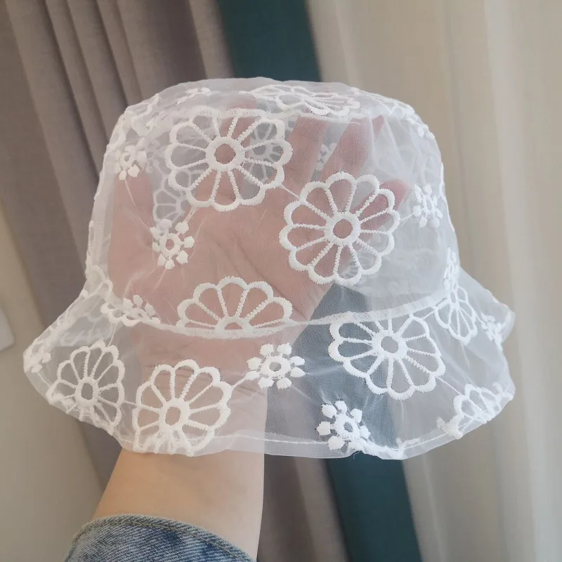 

Girls Lace Hat Organza Flower Sun Hat For Girls Summer Baby Caps