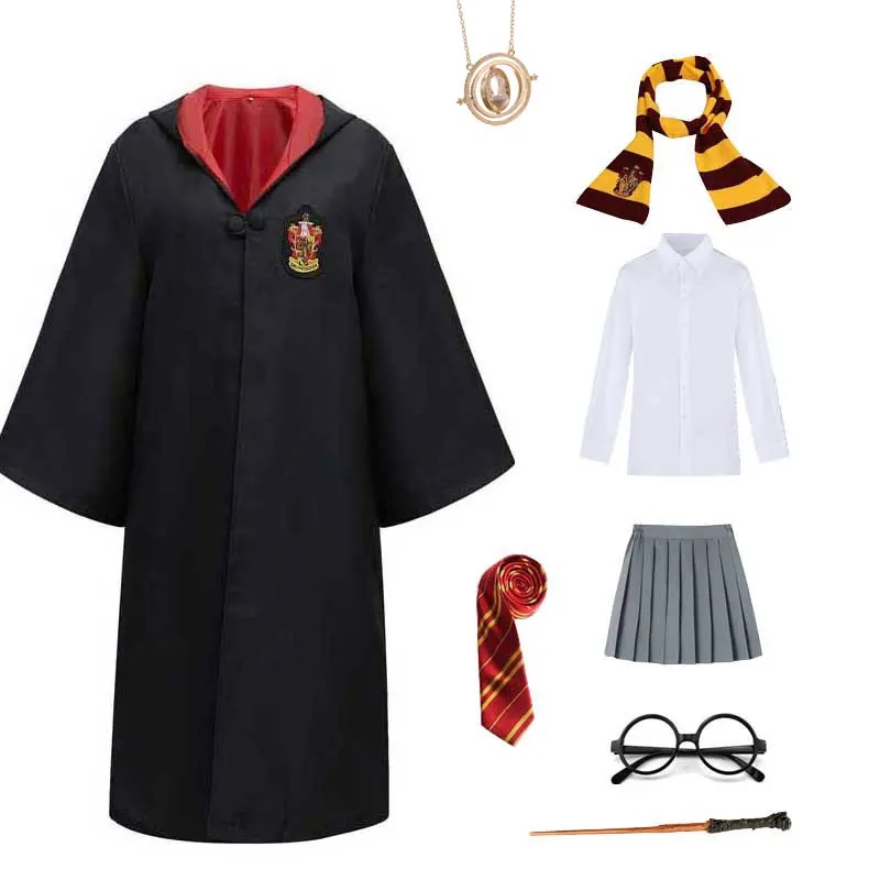 

Kids Adult Slytherin Robe Cloak Costume For Children Men Women Magic School Uniform Wizard Cosplay Halloween Costume