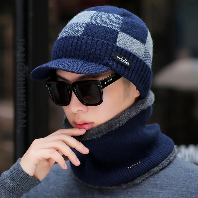 Шапки Skullies мужские зимние шапки для мужчин шарф вязаная шапка женская зимняя шапка мужская Homme Gorro Bonnet бейсболка s