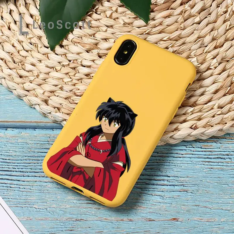 

Inuyasha Phone Case Yellow Candy Color for iPhone 11 12 mini pro XS MAX 8 7 6 6S Plus X SE 2020 XR