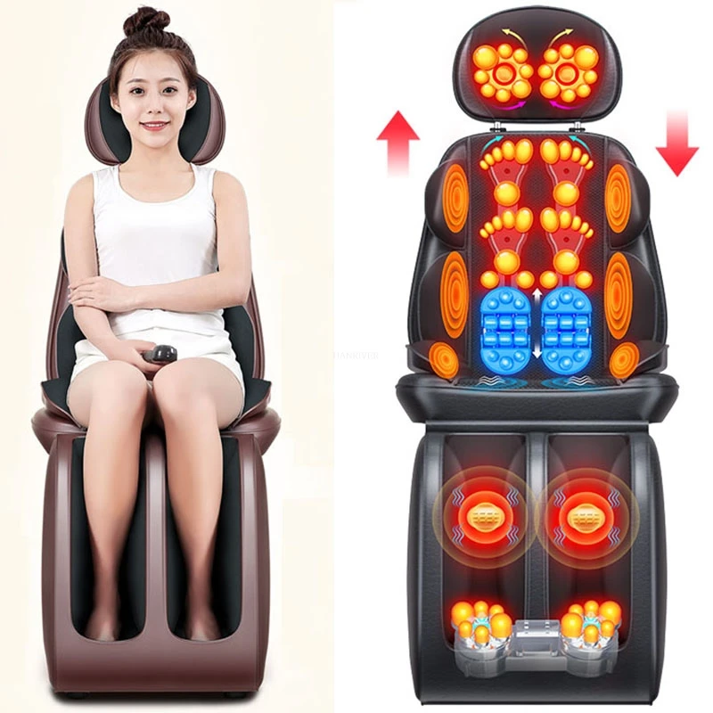 Electric massager neck lumbar back shoulders multi-function body vibration kneading chair cushion household  220V