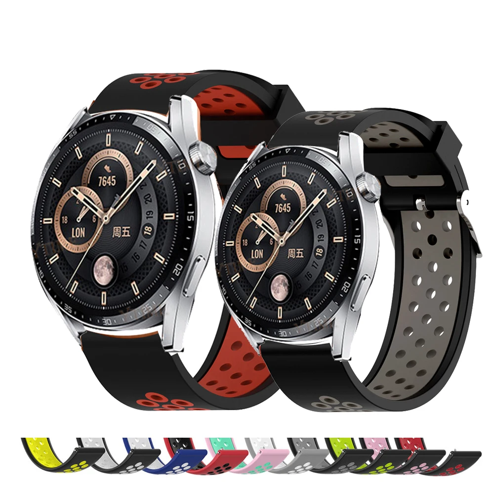 

Ремешок силиконовый для смарт-часов Huawei Watch GT3 GT 3 42 46 мм, браслет для наручных часов GT 2 GT2 Pro, 20 мм 22 мм