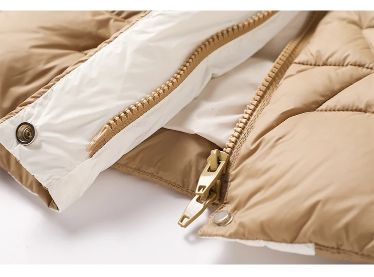 Contrasting Thick Jacket Women's Fashionable 2021 Winter New Coat Japanese High Quality Wide-waisted 90% White Duck Down