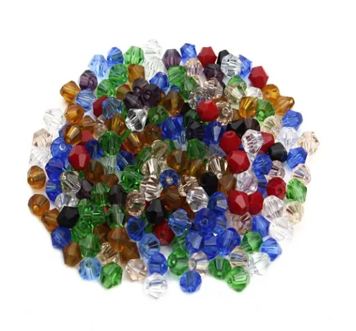 

200pcs/lot Multi-Color 4mm Crystal diamond beads Shape Beads Crystal Glass Beads Loose Spacer Round Beads For Jewelry Making
