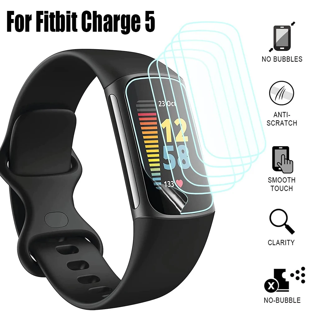 

Screen Protective Film For Fitbit charge 5 SmartWatch Clear 3D Anti-Fingerprint Protector Film Curved For Fitbit charge 5