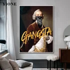 Классическая Масляная картина Gangsta в масле, винтажная абстрактная фигурка, буква, холст, картина, домашний постер, Настенный декор для комнаты