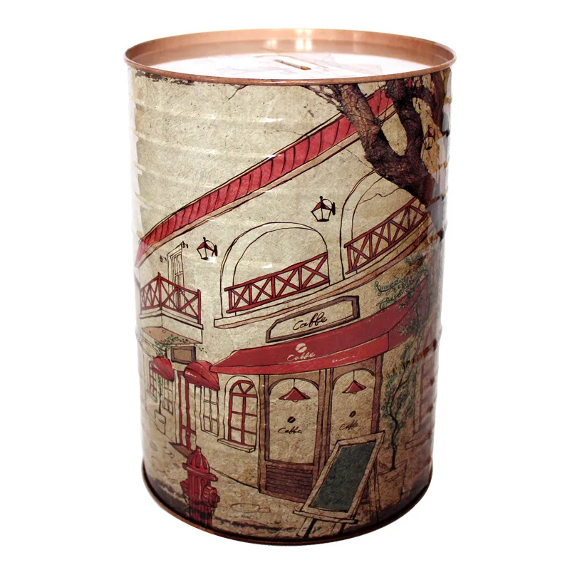 Винтажная копилка для денег коробка монет детей и взрослых железная