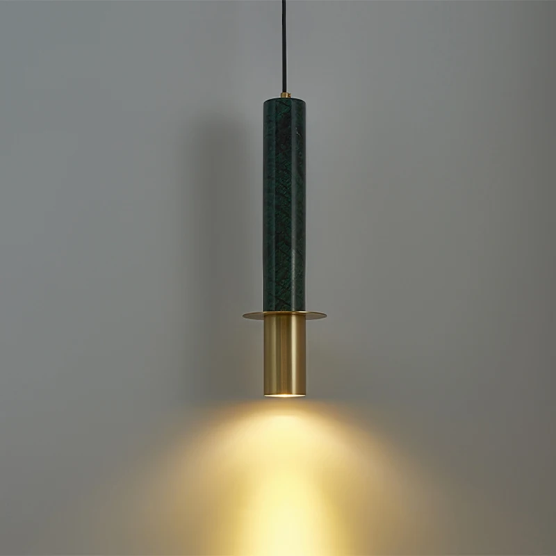 Светодиодный весной светильник из кованого железа с длинной трубкой под мрамор |