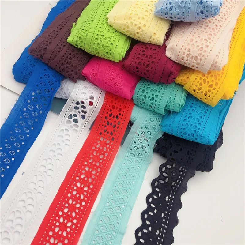 15 ярдов ширина 6 см двойной край красочная хлопковая кружевная отделка с рюшами