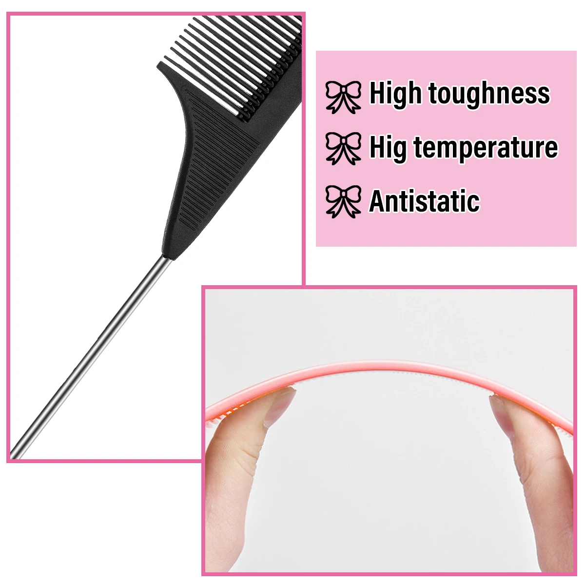 Профессиональная термостойкая салонная черная металлическая шпилька