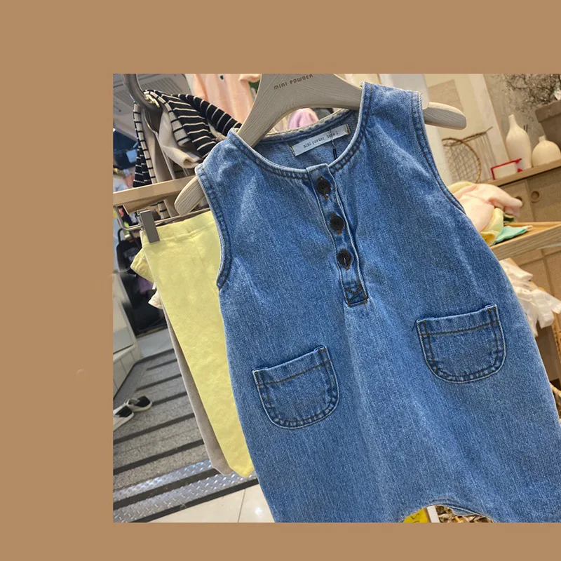 Корейский стиль Сезон весна-осень Ковбойские штаны с поясом для маленьких