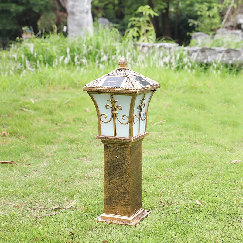 H60cm Solar energy lawn lamp Outdoor waterproof garden lawn lamp villa household European electric super-bright LED garden lamp