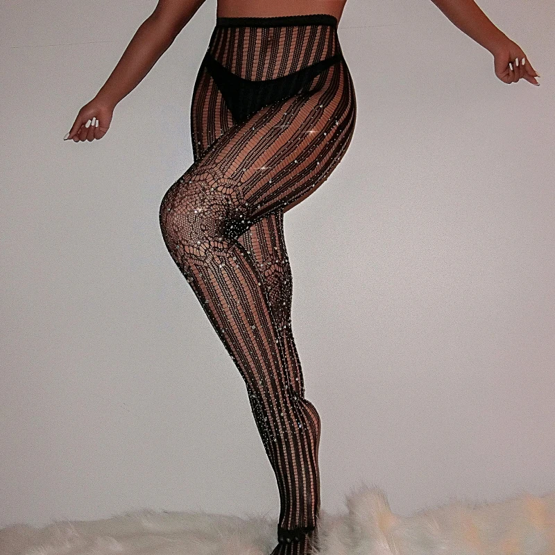 Женские пикантные колготки с открытой промежностью чулки эластичные черные