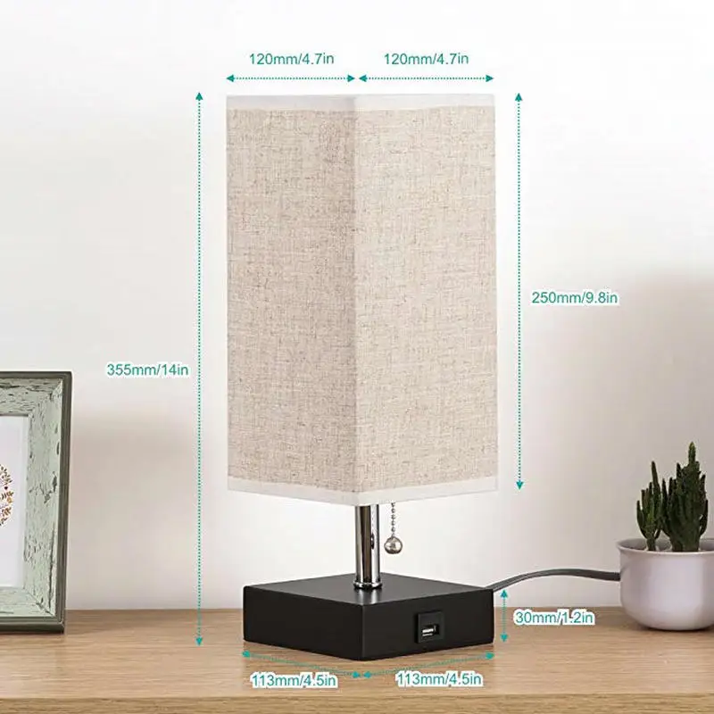Современный дизайн прикроватные настольные лампы с разъемом ЕС зарядный порт