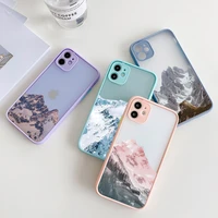 aesthetic snow mountain painting phone case for iphone 7 8 plus se 2020 x xr xs max 12 13 mini 11 pro max shockproof hard cover