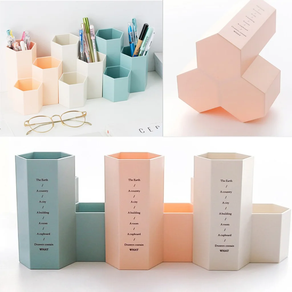 

Pen Holder Pencil Container Makeup Organizer Make Up Brush Holder Desk Tidy