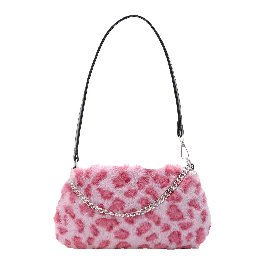 

Street Plush Top-handle Money Purse Clutches Portable Women Animal Underarm Bag Fashion Exquisite Shopping Bag