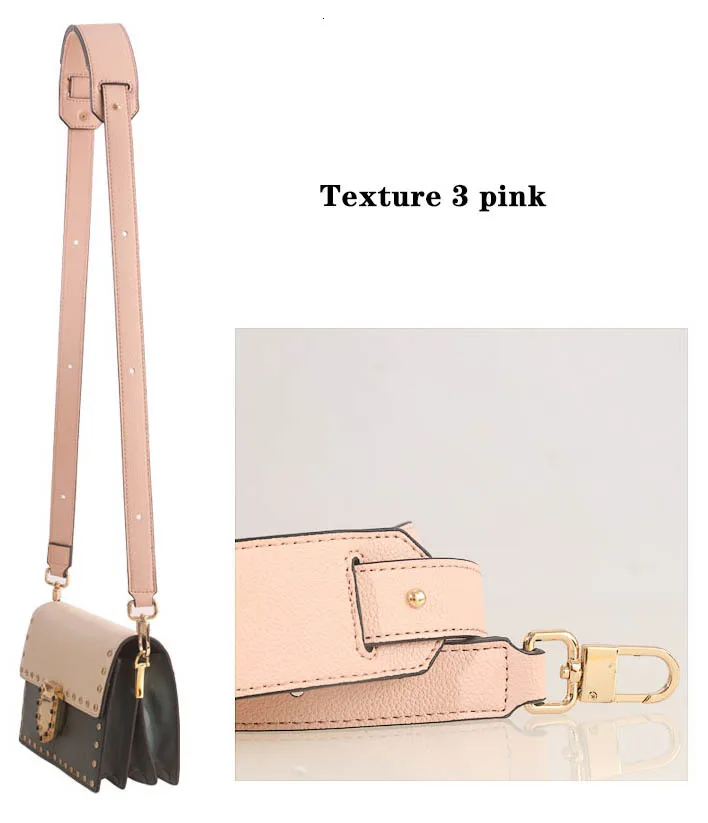 Texture 3 pink Высокое качество, натуральная кожа, сумка на ремне, модный продукт, сумка для девочек, аксессуары, 81-118 см, Регулируемый Женский широкий плечевой ремень - Цвет: Texture 3 pink