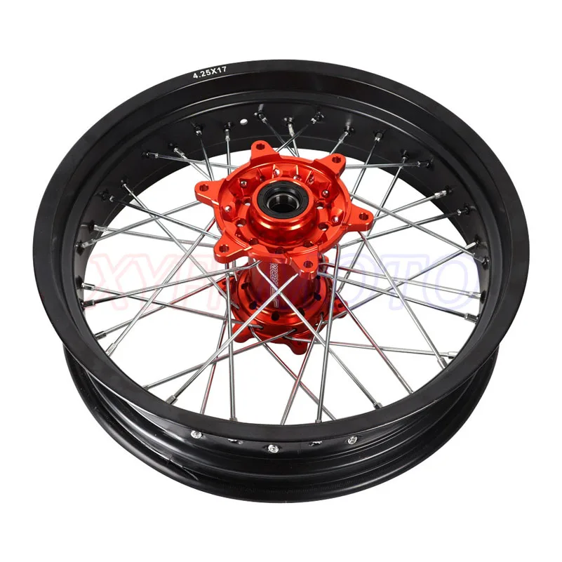 4 25*17 &quotSupermotard Raer колесный оранжевый обод ступицы для KTM SXF EXC-R SX EXC 300 450 125 250 350 530