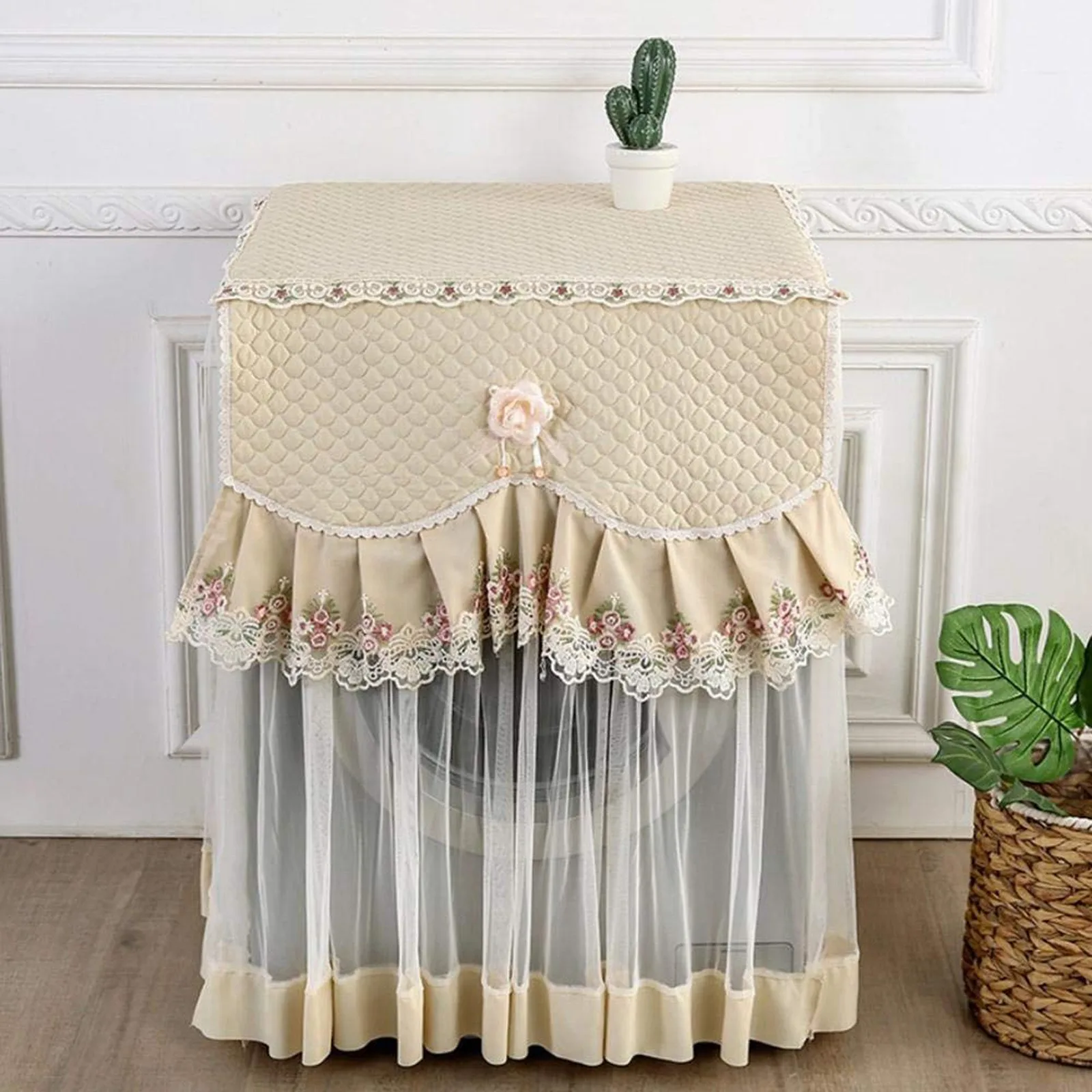 Чехол для стиральной машины водонепроницаемый чехол пылезащитный кружевной