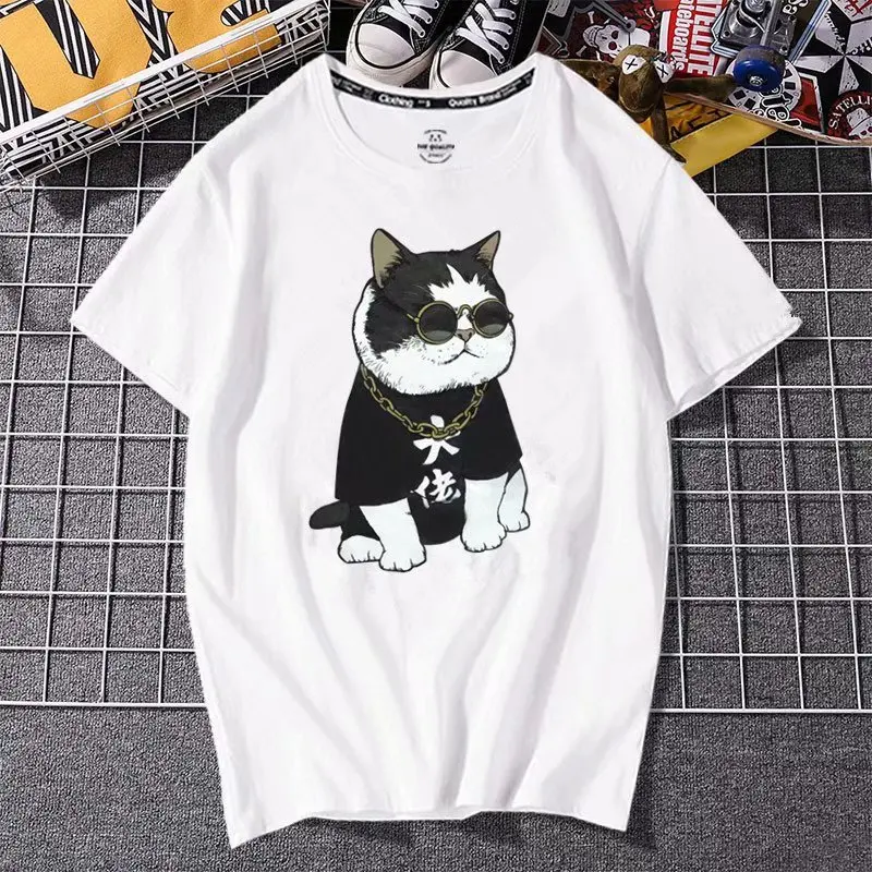 

2021 Men's Shirts Cute Cartoon Print T-shirt INS Funny Oversize Shirt Loose Fashion Half Sleeve Top Tees Casual Men's Clothing