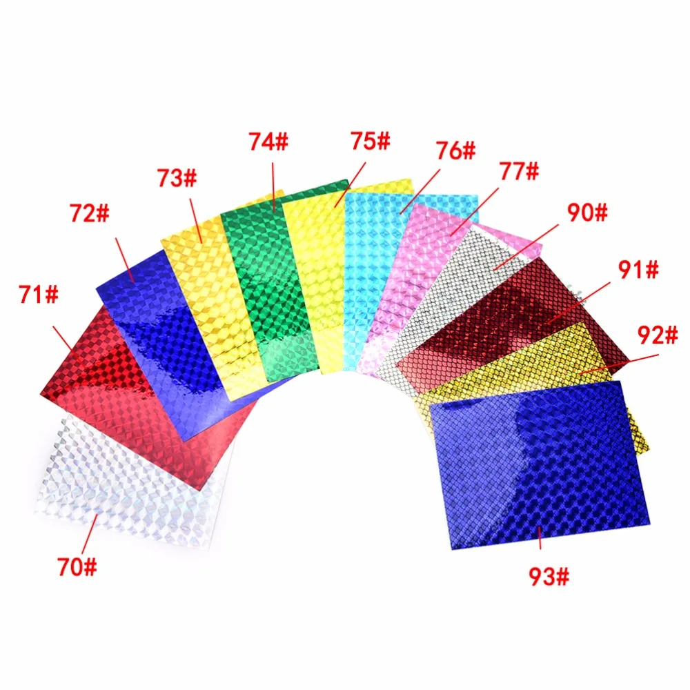 

4 Sheets/lot Holographic Adhesive Film Flash Tape Lure Making Fly Tying Material Metal Hard Baits Change Color Sticker